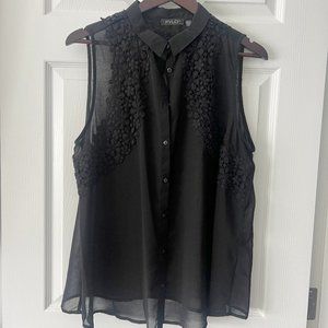 Fylo Designer Brand Women's Sleeveless Sheer Lace Blouse!